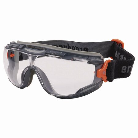 ERGODYNE Skullerz ARKYN Anti-Scratch and Enhanced Anti-Fog Safety Goggles with Elastic Strap, Clear 60308
